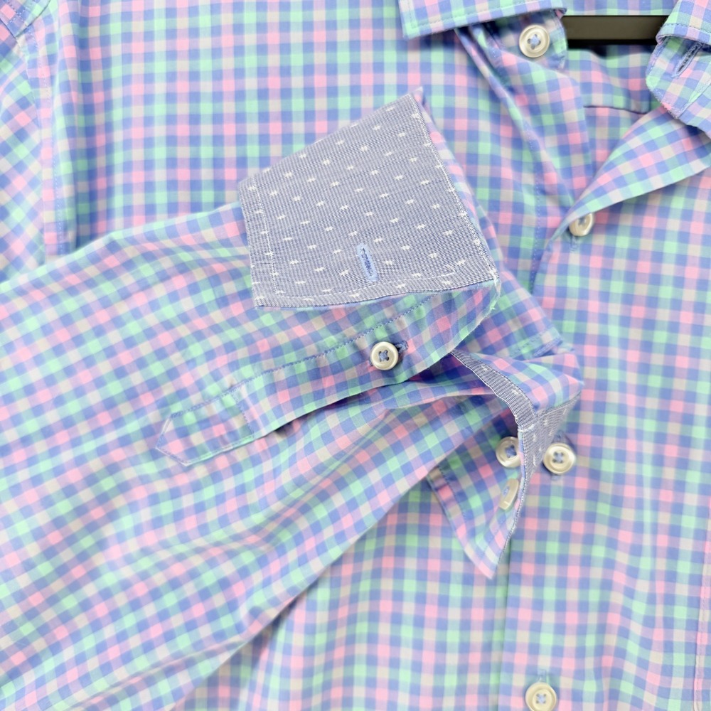 Tommy Bahama IslandZone Men's Large Multicolor Pima Cotton Gingham Shirt - Picture 1 of 12